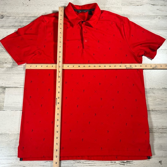 Adidas Men’s Adicross Golf Polo Shirt Red/Black Crossed Clubs Size Large FI6505 - Picture 6 of 8